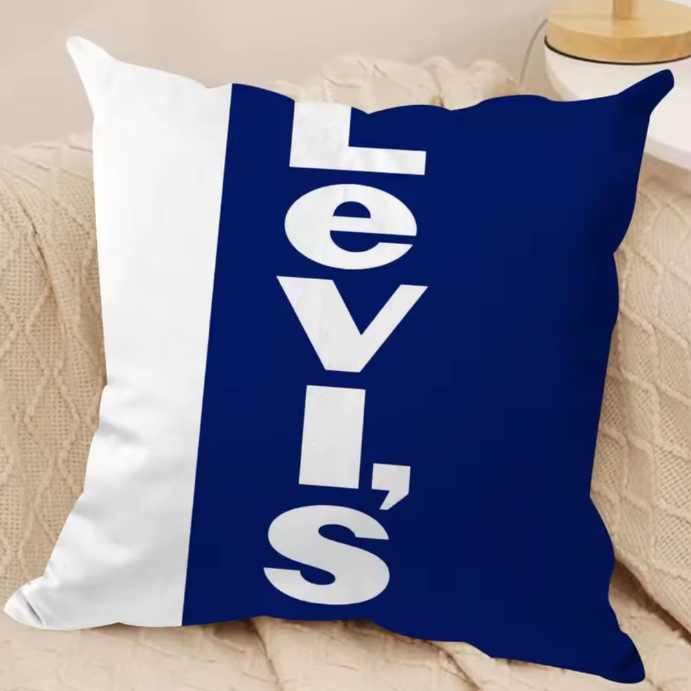 Levi's Blue and White Accent Pillow